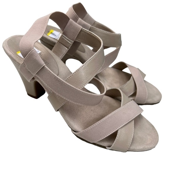 A2 By Aerosoles Strappy Heels Beige Sling back Comfort Size 10.5 Kaleidoscope - Picture 1 of 10